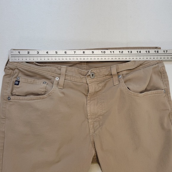 AG Adriano Goldschmied Pants Mens 34x31 Brown Khaki Matchbox Slim Straight - Picture 9 of 11